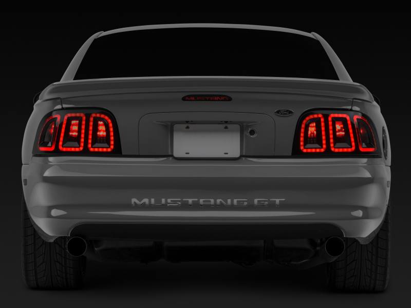 Raxiom 96-98 Ford Mustang Icon LED Tail Lights- Black Housing (Smoked Lens) 389876 image 2