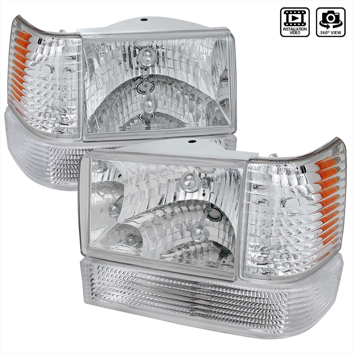 93-98 Jeep Grand Cherokee Black Led Crystal Headlights 6in1 - Foto 12