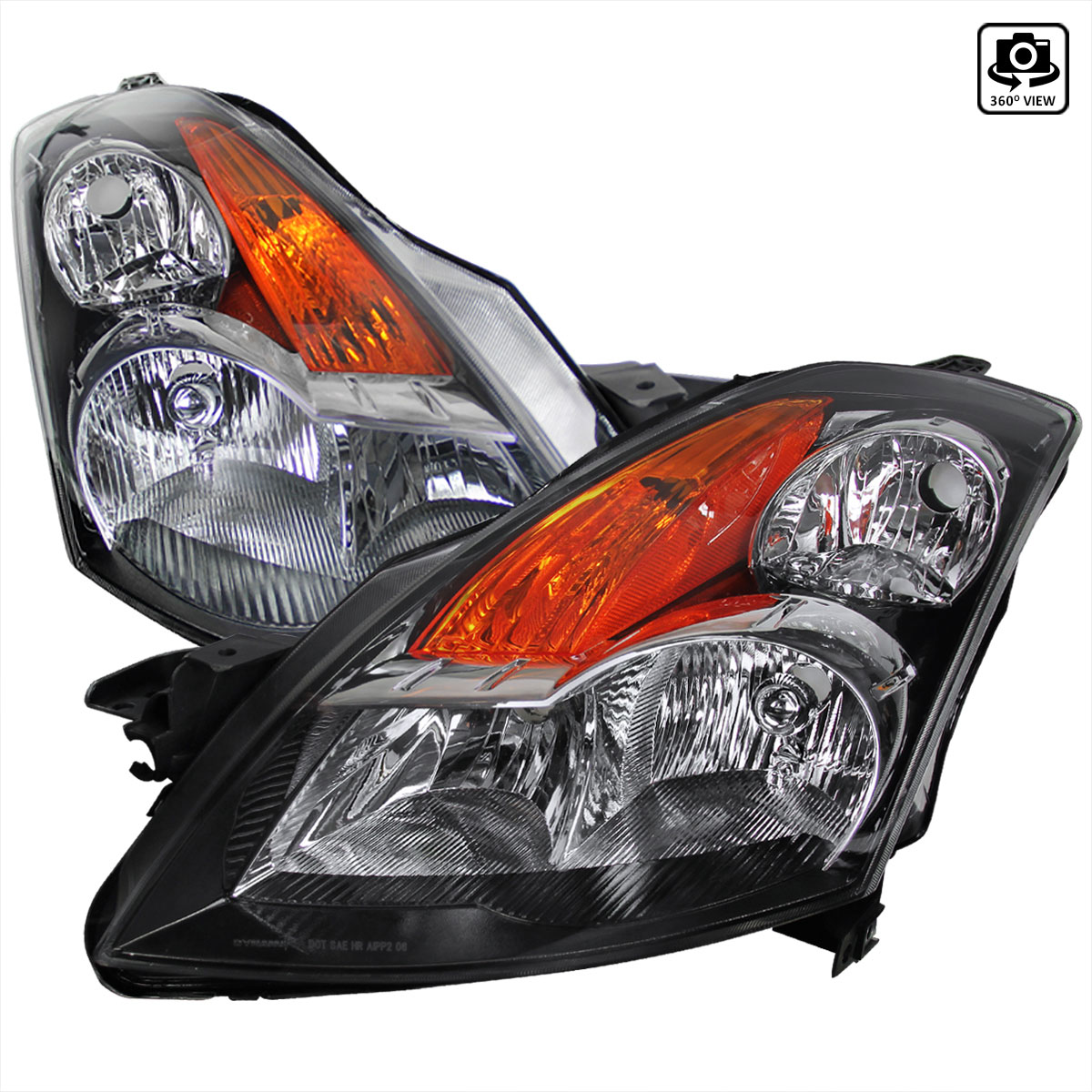 Spec D Tuning 2lh Alt074jm Rs Nissan Altima Black Euro Headlights 2007 2009