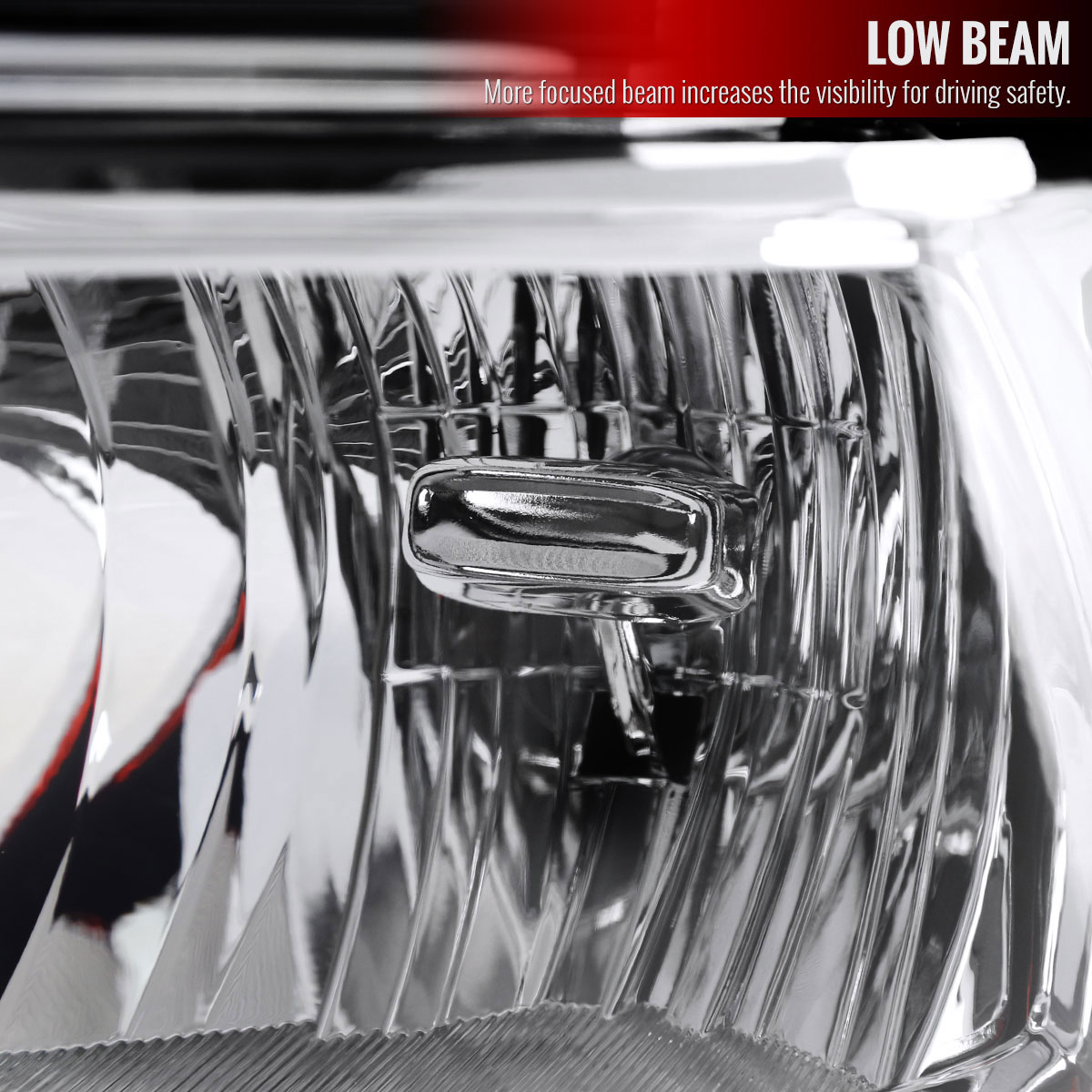 SPEC-D Tuning Dodge Ram 2500 3500 OE Halogen Headlights With Chrome Housing Clear Lens & Amber Reflector 2lh-ram1925-rs image 2