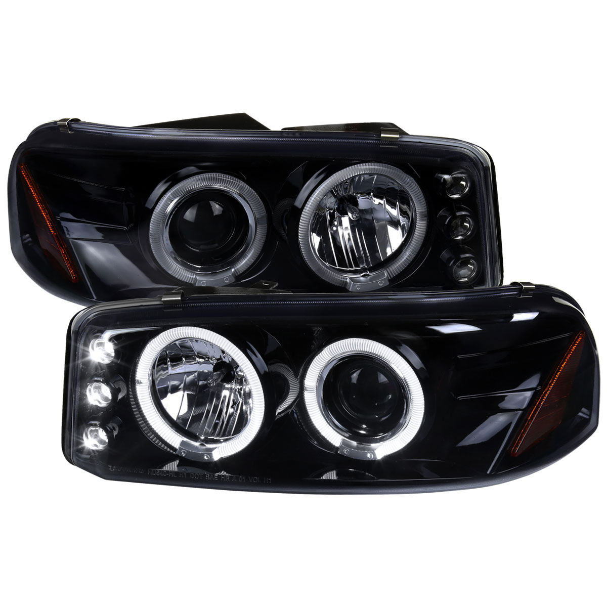 SpecD Tuning Gmc Denail Halo Projector Headlight Gloss Black Housing