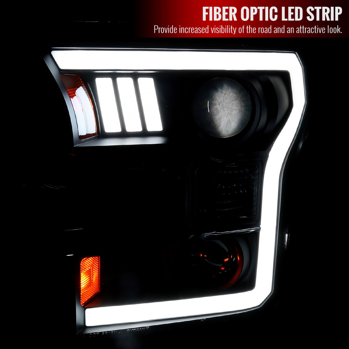 SPEC-D Tuning Ford F150 LED Projector Headlights - Clear Lens With Matte Black Housing 2lhp-f15015jm-rs image 2