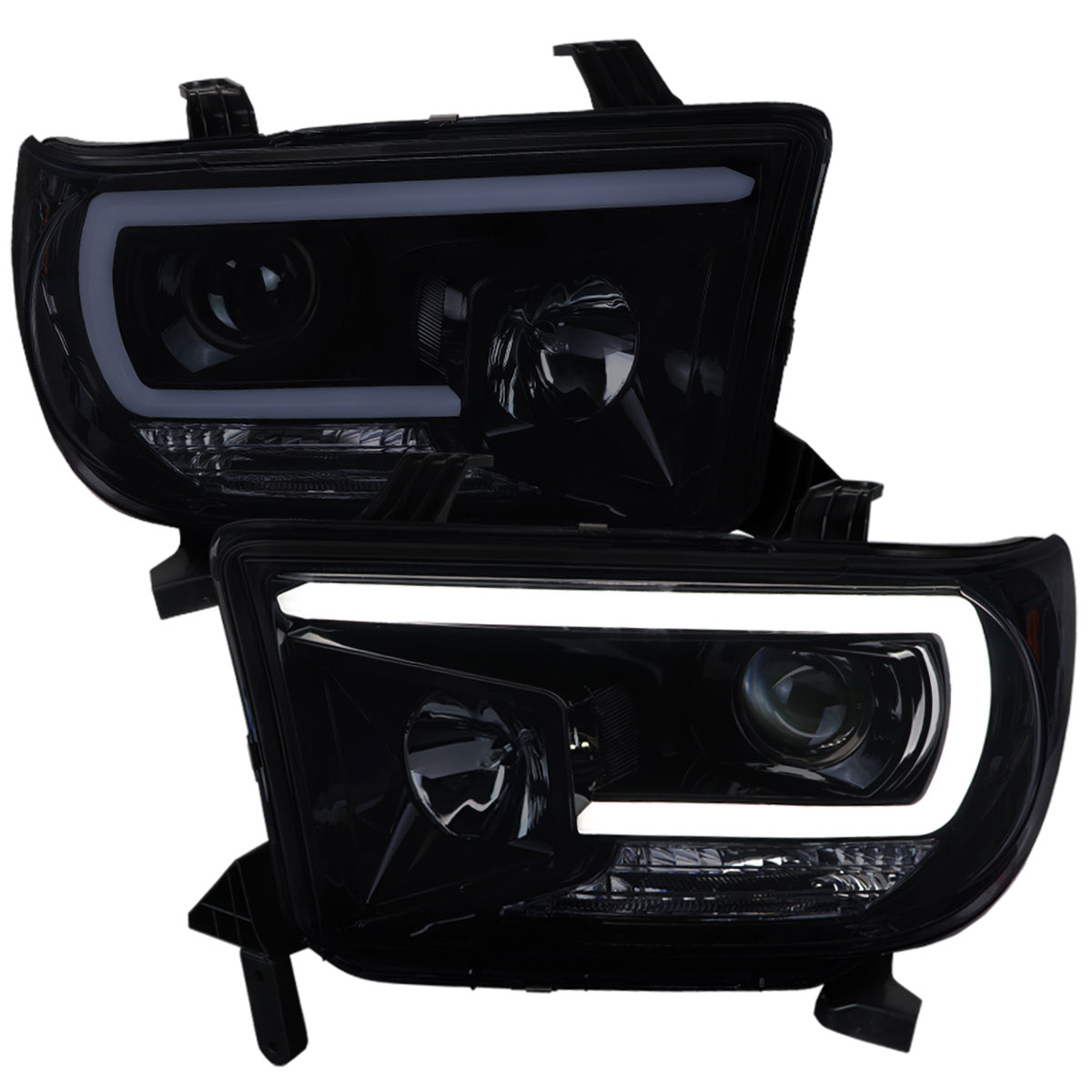 SpecD Tuning Toyota Tundra Projector Headlight Gloss Black Housing