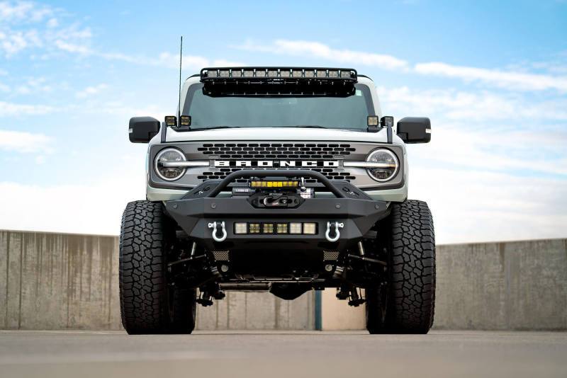 DV8 Offroad 2021+ Ford Bronco Modular Front Bumper Winch Capable w/ Auxiliary Light Mounts fbbr02 image 7