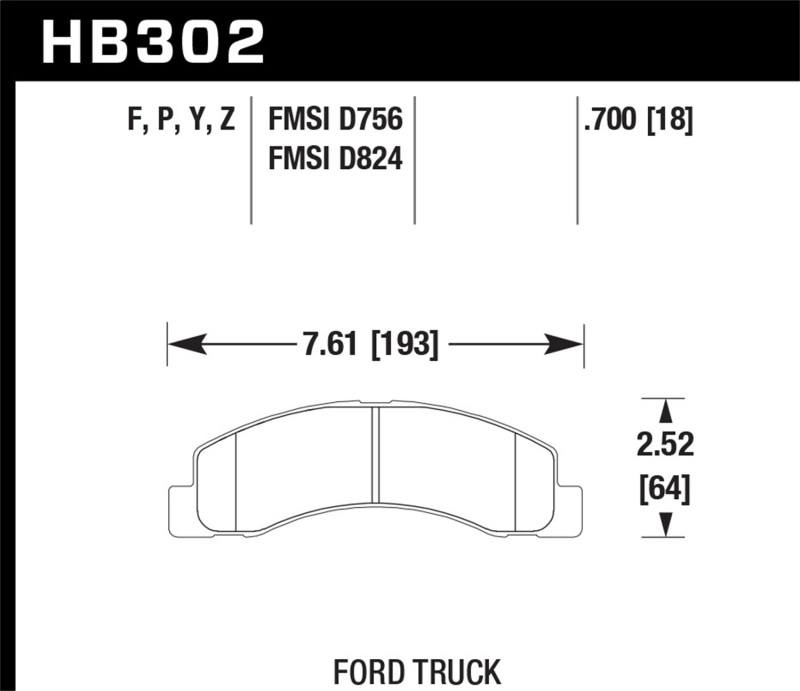 Hawk LTS Street Brake Pads HB302Y.700 image 3