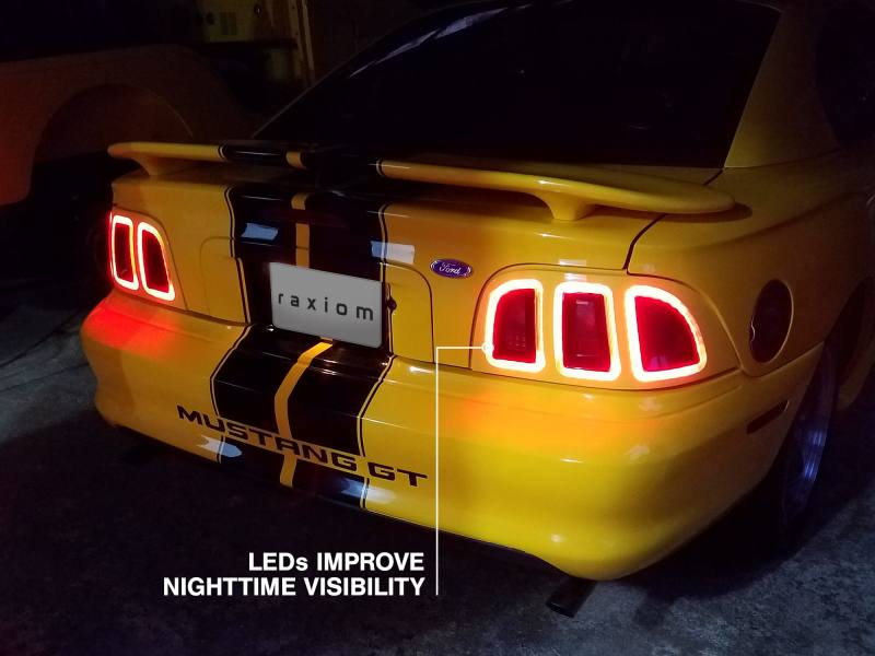 Raxiom 96-98 Ford Mustang Icon LED Tail Lights- Black Housing (Smoked Lens) 389876 image 7