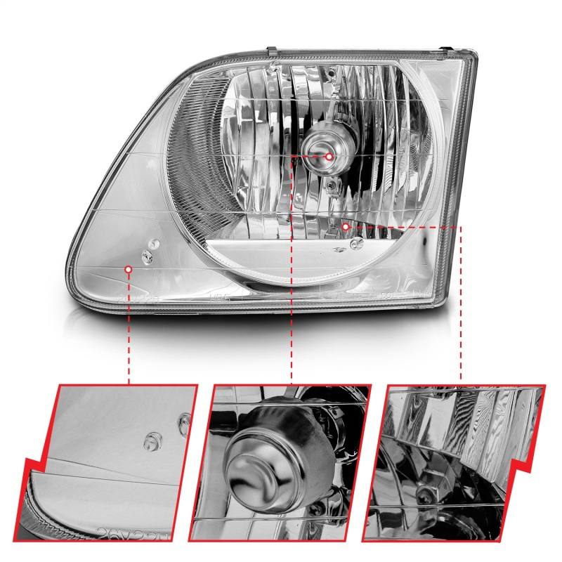 ANZO USA Ford Expedition Crystal Headlights Chrome 111030 image 4