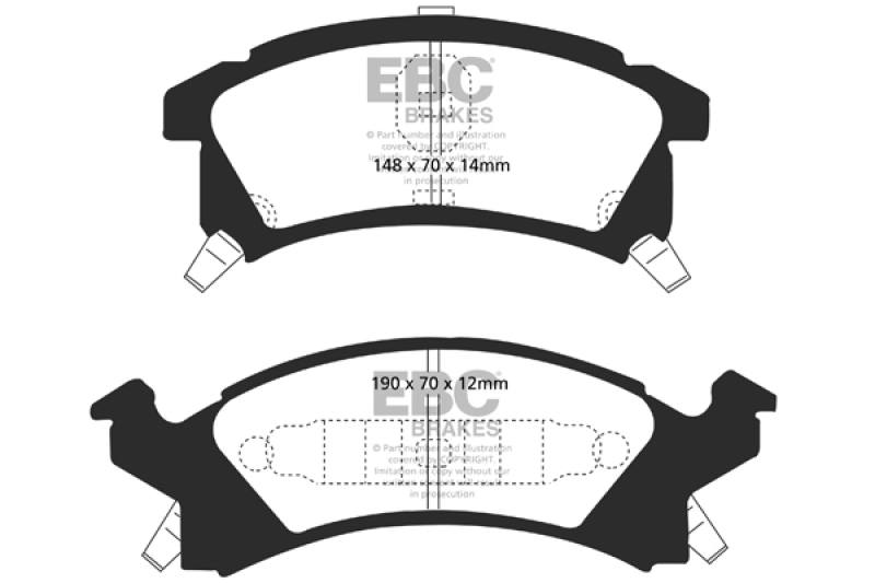 EBC 96-98 Buick Skylark 2.4 Greenstuff Front Brake Pads dp21175