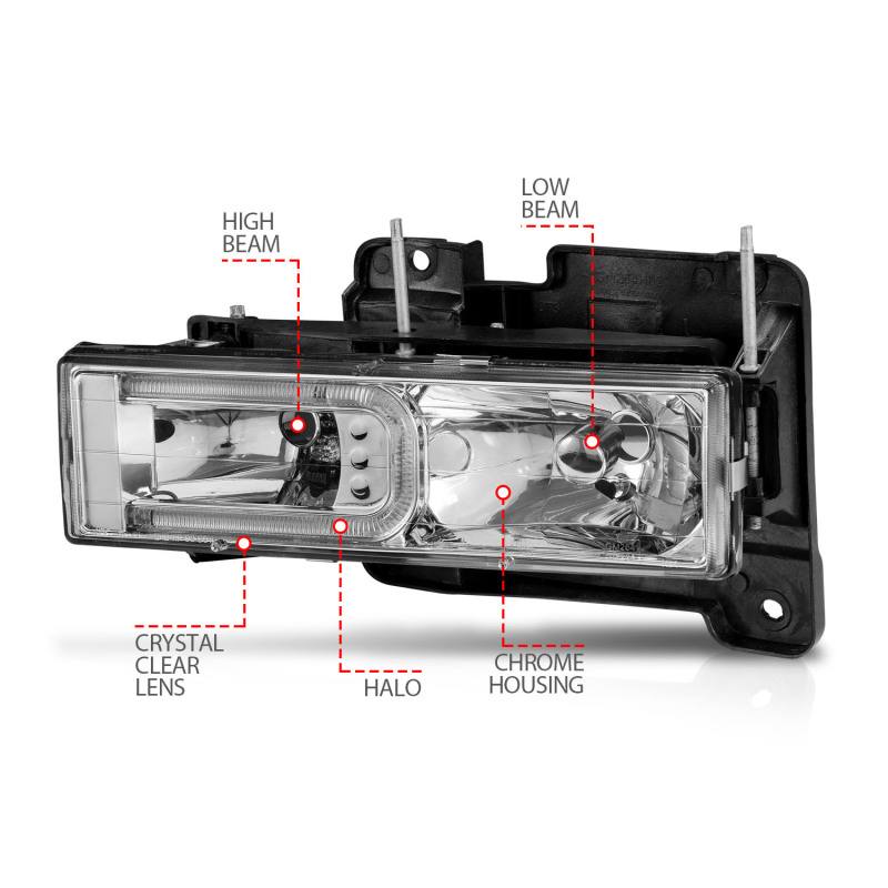 ANZO 1999-2000 Cadillac Escalade Crystal Headlights 111499 image 7