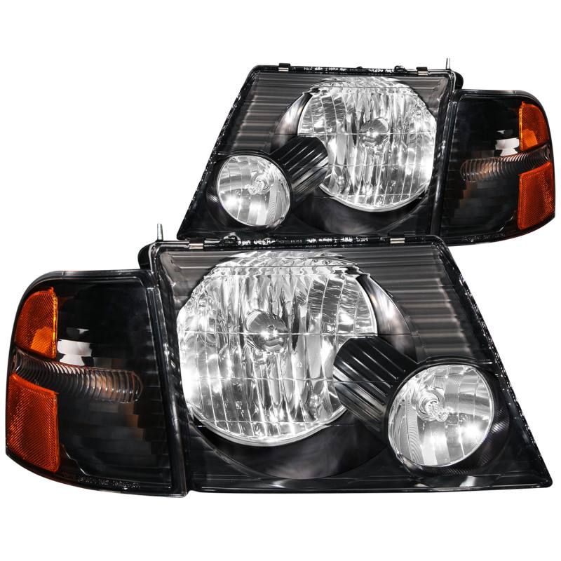 ANZO USA Ford Explorer Crystal Headlights Black W/ Corner Lights 2pc 111071
