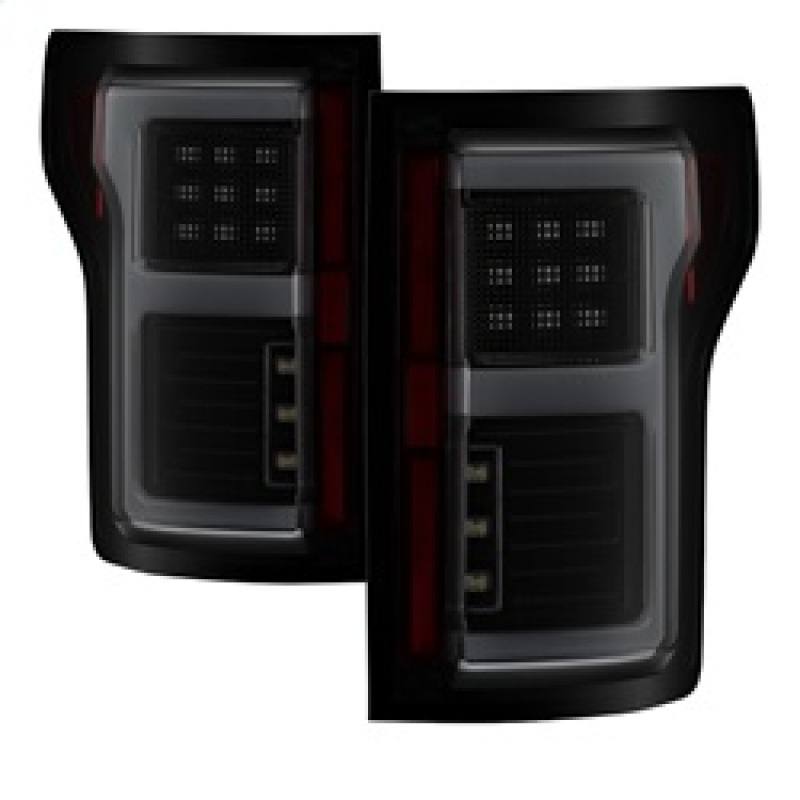 Spyder 15-18 Ford F-150 LED Tail Lights (w/Blind Spot) - Black Smoke (ALT-YD-FF15015BS-LBLED-BSM) 5085337