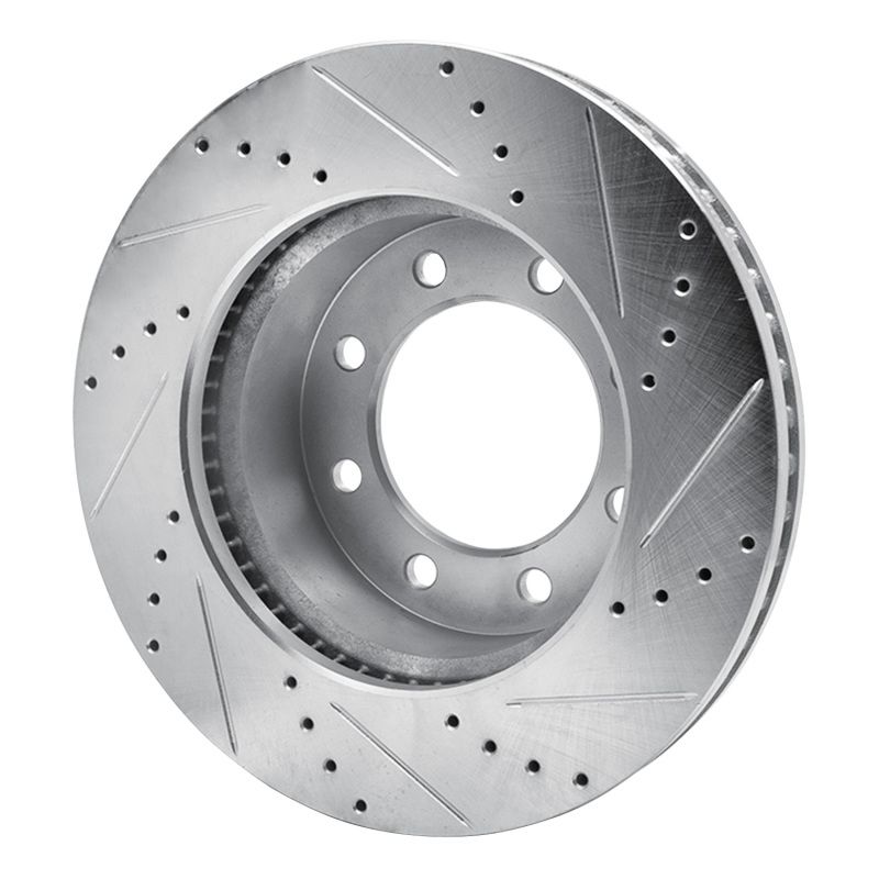 R1 09-25 Dodge Ram 3500 Front Left Drilled & Slotted Silver Brake Rotor 631-40110L image 4
