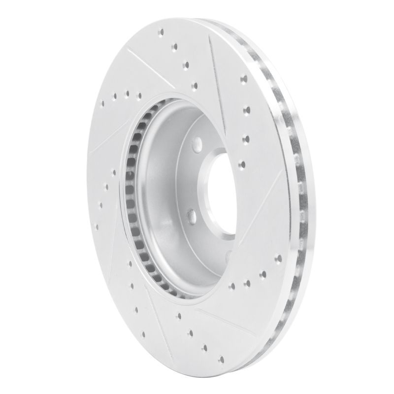 R1 13-25 Cadillac ATS Front Left Drilled & Slotted Silver Brake Rotor 631-46033L image 4