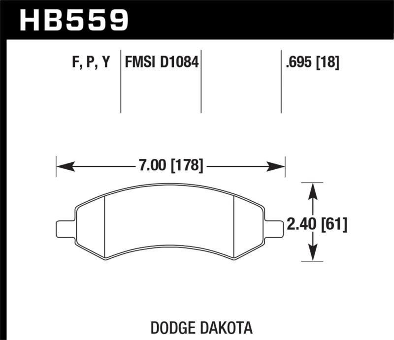 Hawk LTS Street Brake Pads HB559Y.695 image 2