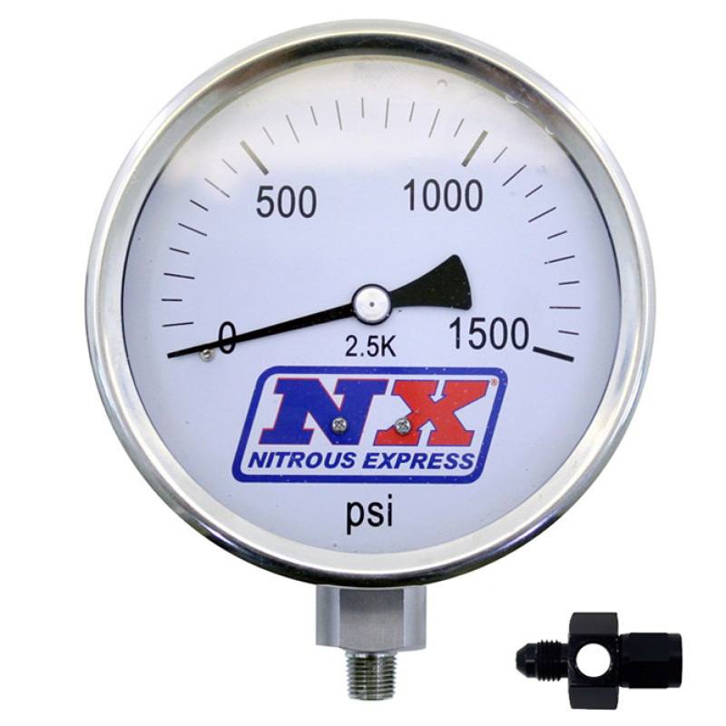 Nitrous Express Nitrous Pressure Gauge 4in-High Accuracy 4AN 15541 image 2