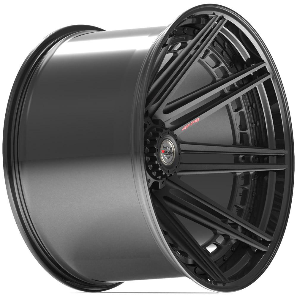4PLAY Wheel 24x14 4PF8 Gloss Black Barrel with Matte Center Rim Chevrolet Silverado 1500 HD 2002-2006 4pf8-24140-8650-76b1-b image 2