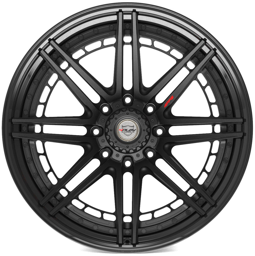 4PLAY Wheel 24x14 4PF8 Gloss Black Barrel with Matte Center Rim Chevrolet Silverado 1500 HD 2002-2006 4pf8-24140-8650-76b1-b image 3