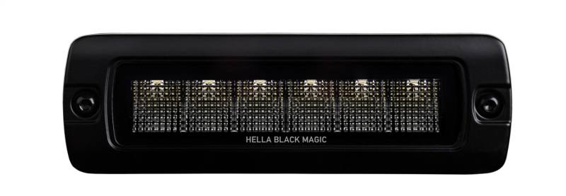 Hella Universal Black Magic 6 L.E.D. Flush Mount Mini Light Bar - Flood Beam 358176221 image 13