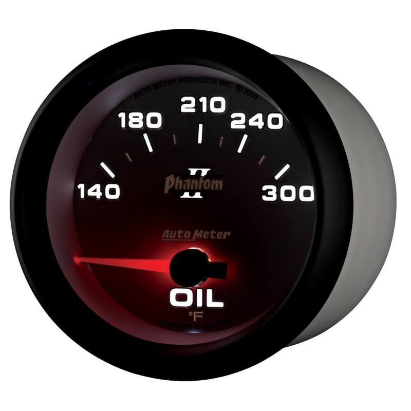 Autometer Phantom II 2 5/8in 140-300 Degree F Short Sweep Electronic Oil Temperature Gauge 7848 image 3