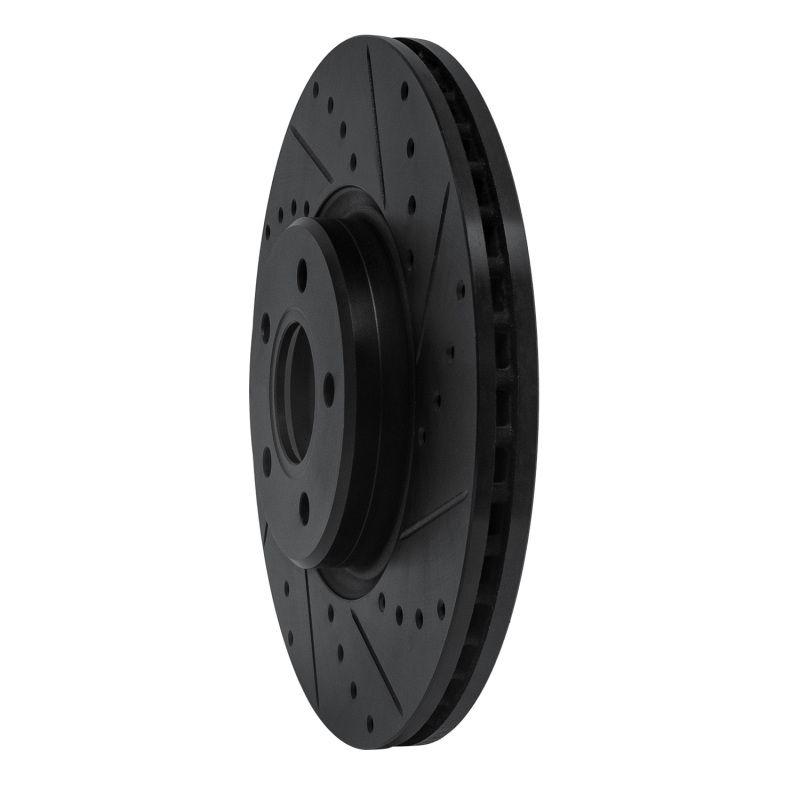 R1 04-19 Ford Transit Connect Front Right Drilled & Slotted Black Brake Rotor 633-54070R image 2