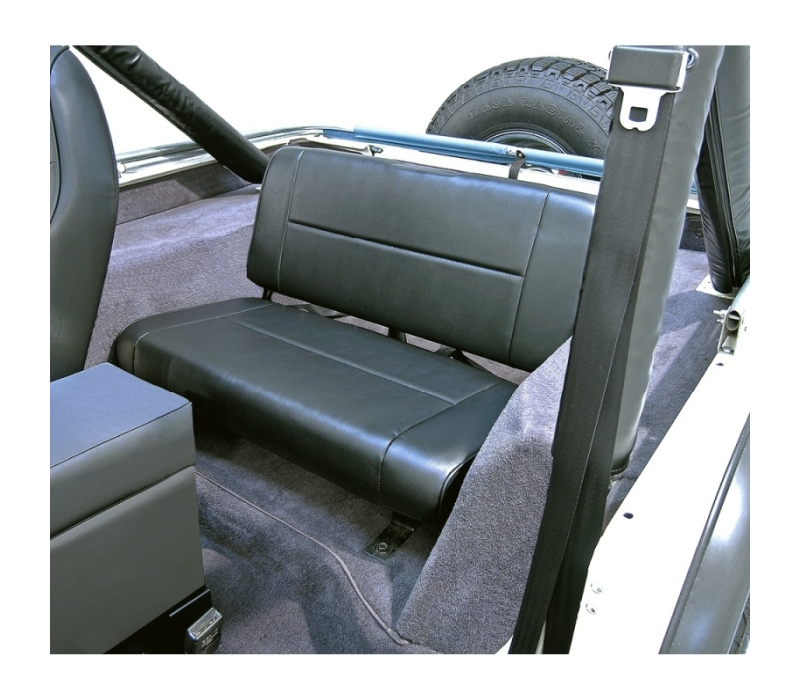 Rugged Ridge Fixed Rear Seat Black 55-95 Jeep CJ / Jeep Wrangler