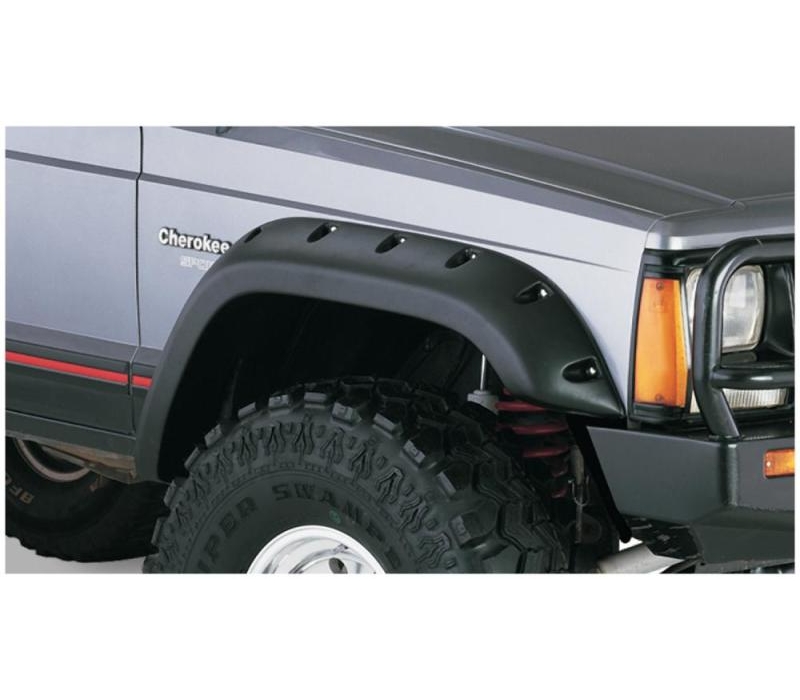 Bushwacker 84-01 Jeep Cherokee Cutout Style Flares 2pc Fits 4-Door Sport Utility Only - Black