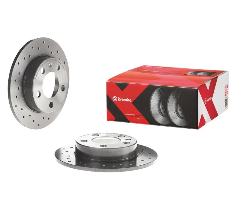Brembo 02-07 Mini Cooper Rear Premium Xtra Cross Drilled UV Coated Rotor