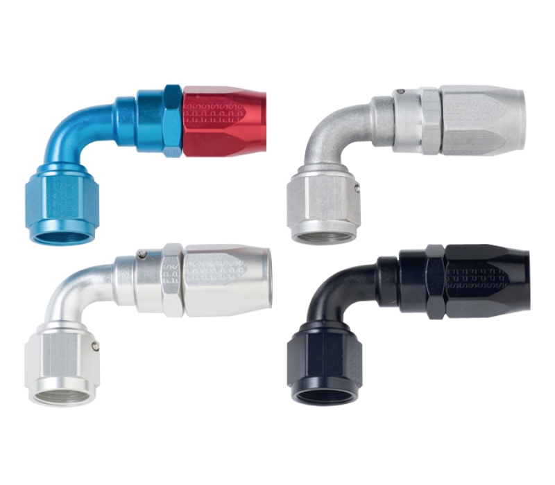 Fragola -16AN x 90 Degree Power Flow Hose End - Black