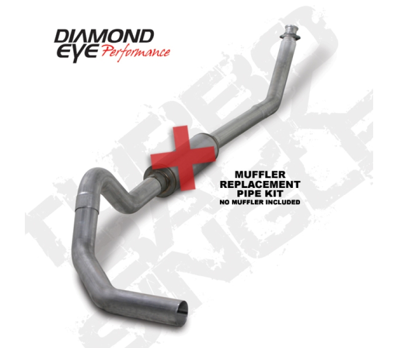 Diamond Eye KIT 4in TB MFLR RPLCMENT PIPE SGL AL: 94-02 DODGE CUMMINS 5.9L