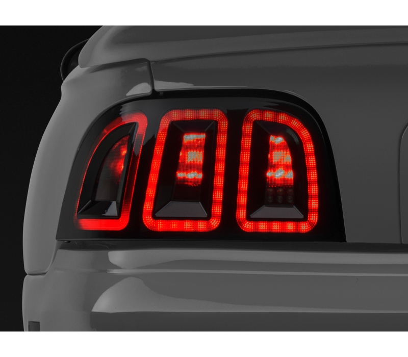 Raxiom 96-98 Ford Mustang Icon LED Tail Lights- Black Housing (Smoked Lens)