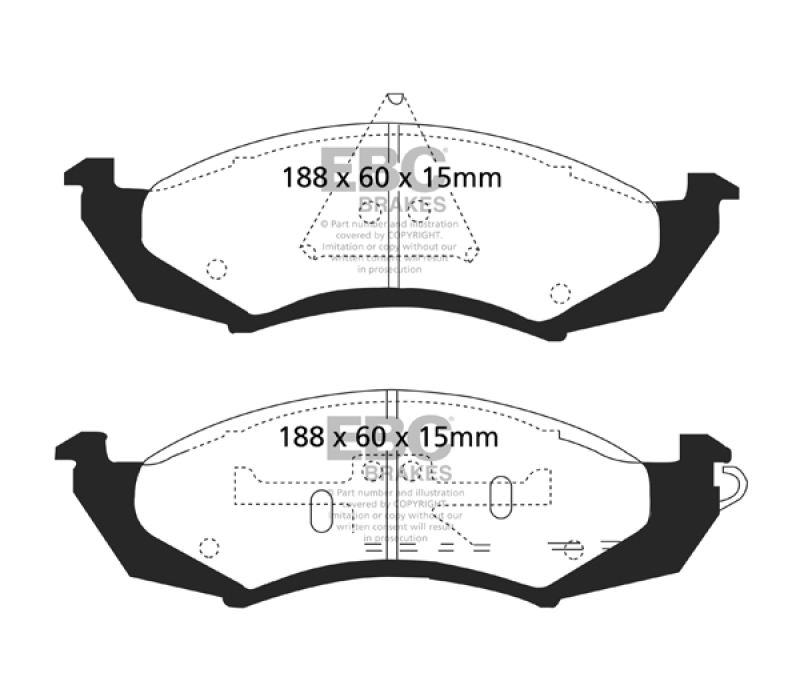 EBC 89-91 Ford Thunderbird 3.8 Ultimax2 Front Brake Pads