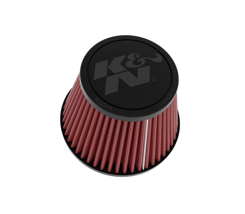 K&N Universal Clamp-on Air Filter 2in Flange ID 5-3/16in Base 3-1/2in Top 3-11/16in Height w/ Vent