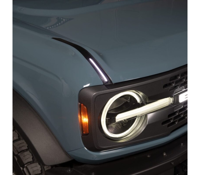 Putco 22-24 Ford Bronco Luminix DRL LED Light Hood Limb Riser (Factory Hood Side Hinge Replacments)