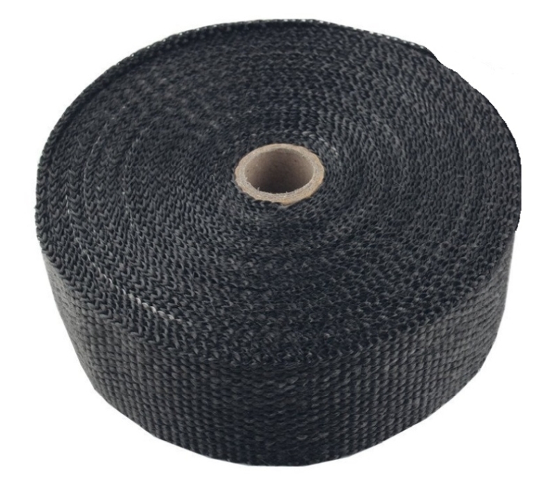 Torque Solution Fiberglass Exhaust Wrap Universal 1inx50ft - Black