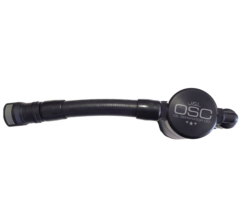JLT 05-10 Ford Mustang GT Driver Side Oil Separator 3.0 V2 - Black Anodized