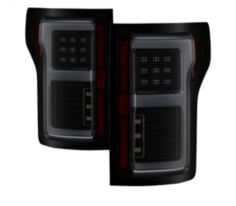 Spyder 15-18 Ford F-150 LED Tail Lights (w/Blind Spot) - Black Smoke (ALT-YD-FF15015BS-LBLED-BSM)
