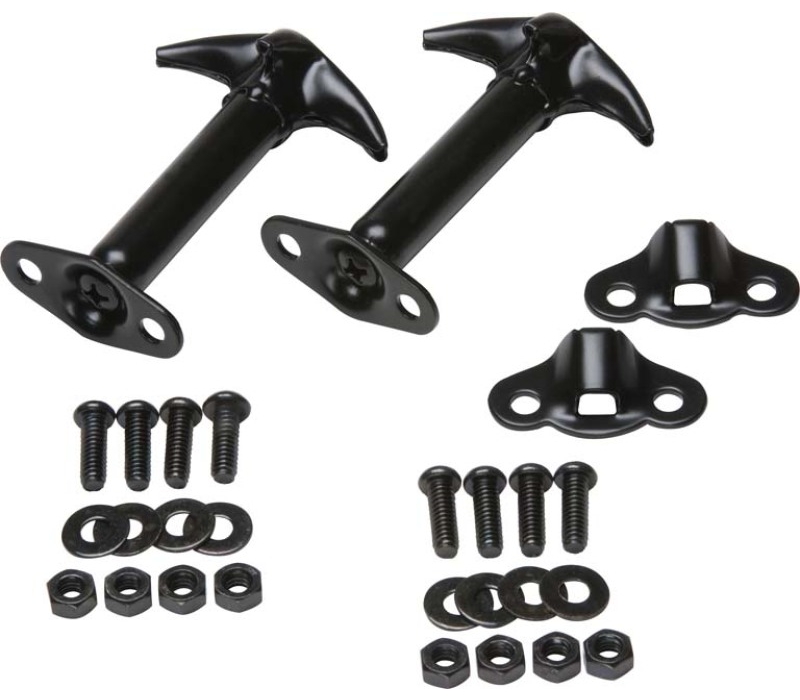 Kentrol 55-95 Jeep CJ/Wrangler YJ Hood Catch Pair - Powdercoat Black