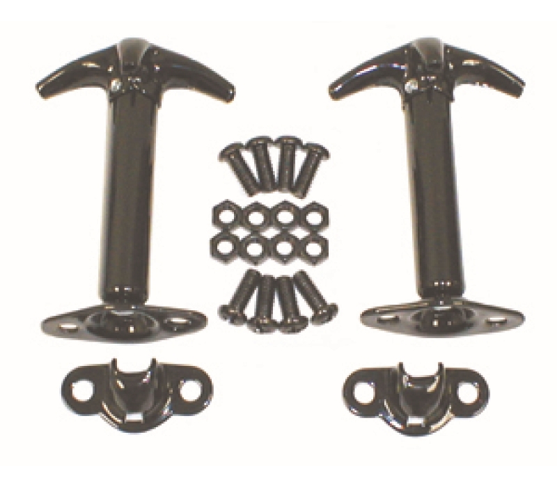 Rugged Ridge 41-95 Jeep CJ / Jeep Wrangler Black Hood Catch Kit