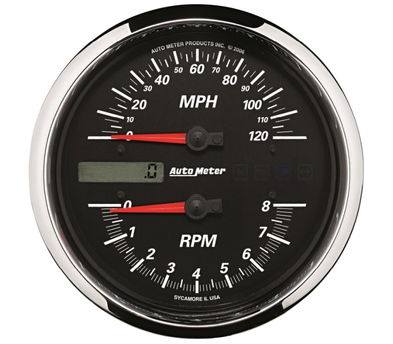 Autometer Pro-Cycle Gauge Tach/Speedo 4 1/2in 8K Rpm/120 Mph Black