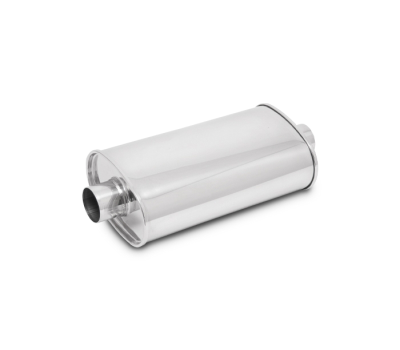 Vibrant 2in In/Out Center/Center Stainless Steel StreetPower Oval Muffler