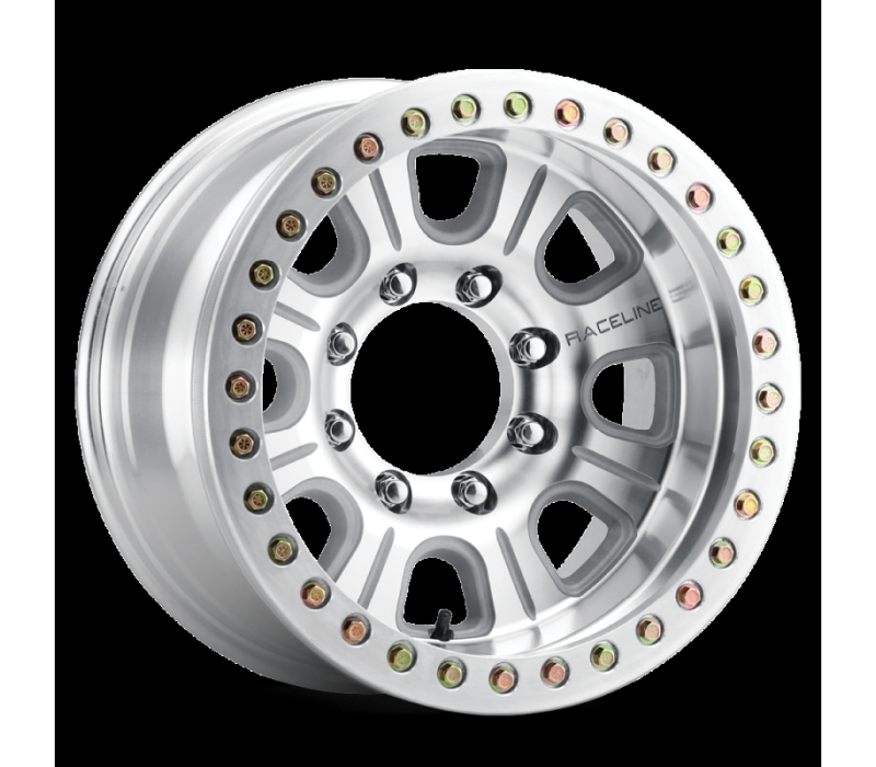 Raceline RT233 Monster 17x9.5in / 8x170 BP / -32mm Offset / 130.81mm Bore - Machined Beadlock Wheel