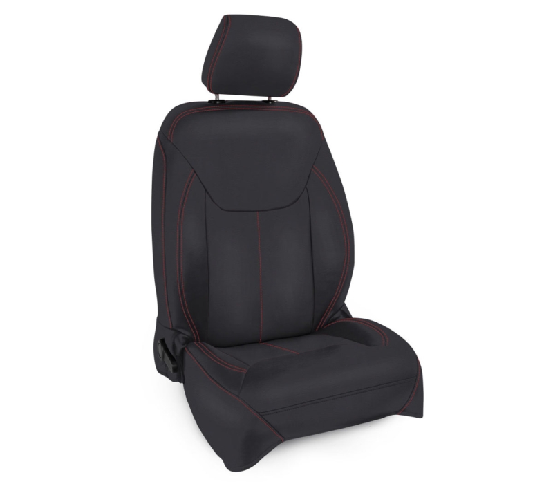PRP 13-18 Jeep Wrangler JK Front Seat Covers/2 door or 4 door (Pair) - Black with Red Stitching