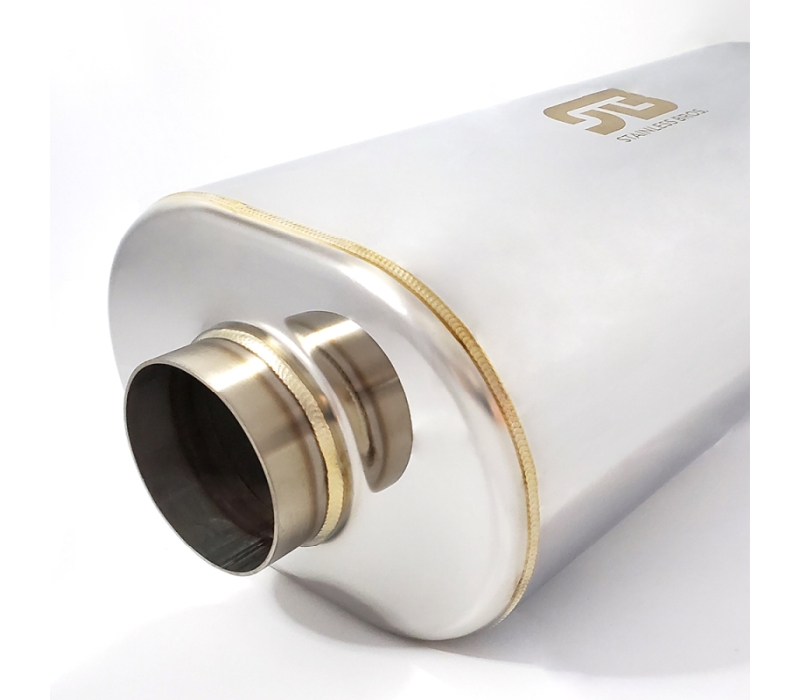 Stainless Bros 3.0in x 12.0in OAL SS304 Muffler - Polished