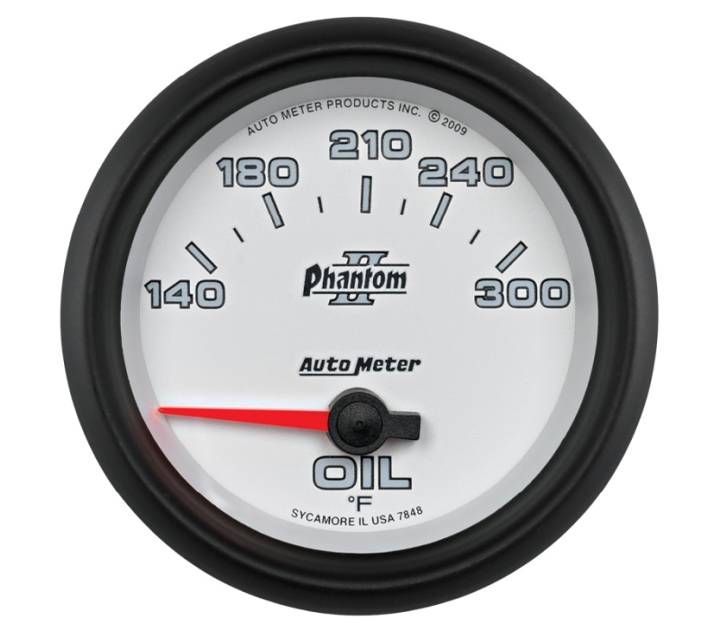 Autometer Phantom II 2 5/8in 140-300 Degree F Short Sweep Electronic Oil Temperature Gauge
