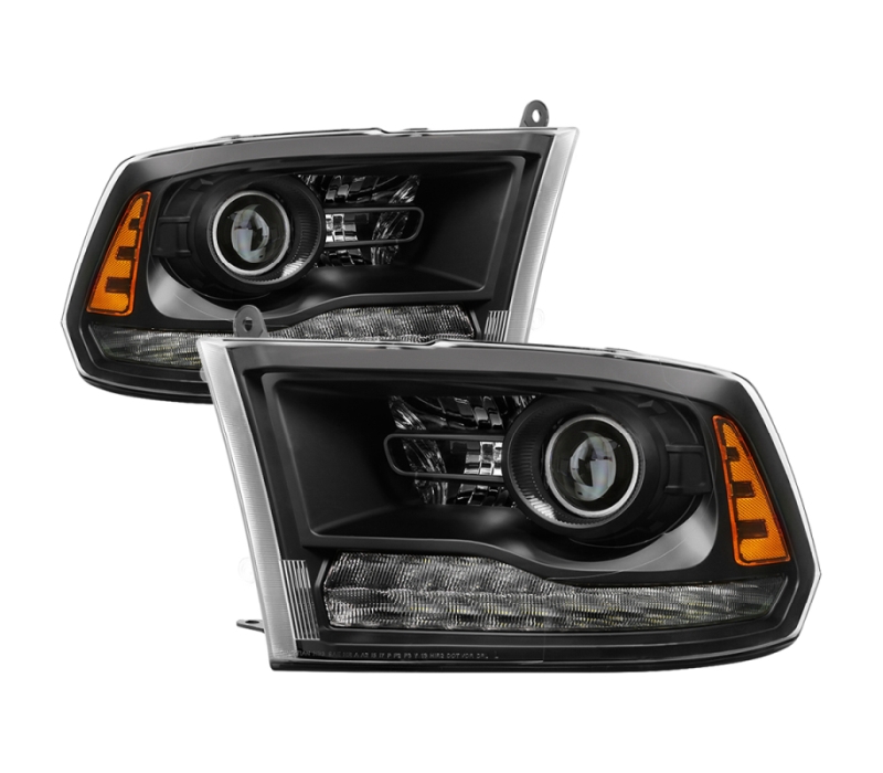 xTune Dodge Ram 13-17 ( w/ Factory Projector LED) Projector Headlight - Black HD-JH-DR13-P-BK