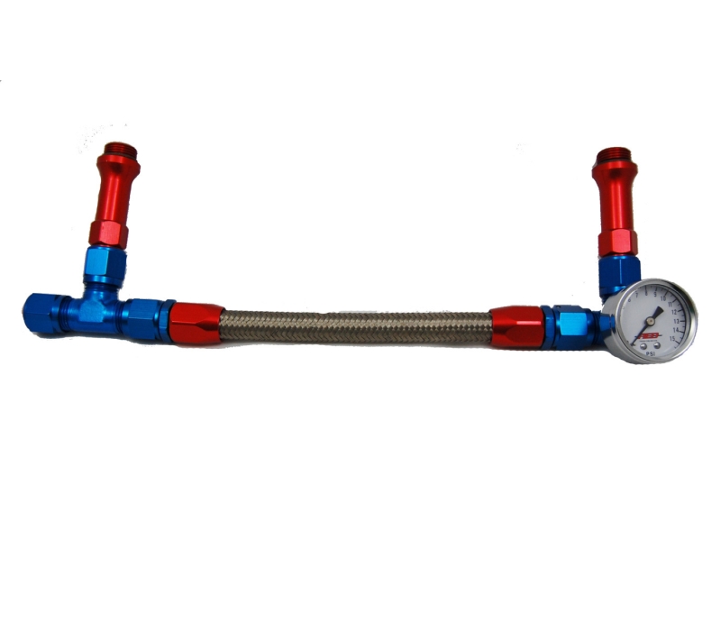 ADVANCED ENGINE DESIGN Holley #6 Braided Fuel Line w/Gauge