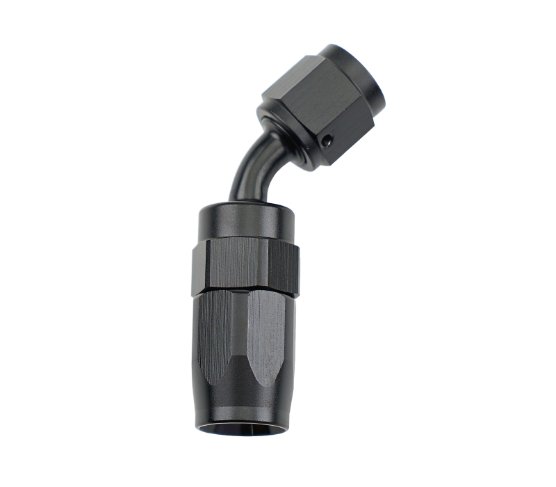 ALLSTAR PERFORMANCE Reusable Hose End Black 45 Deg Elbow -4