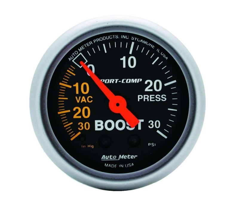 Autometer Sport-Comp 52mm 30 PSI Mechanical Boost Gauge