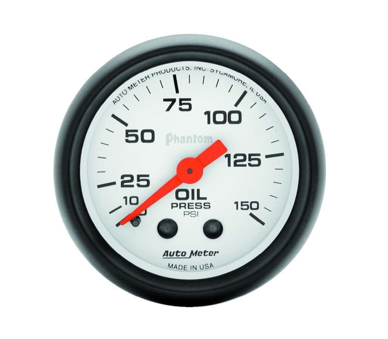 Autometer Phantom 52mm 150 PSI Mechanical Oil Pressure Gauge