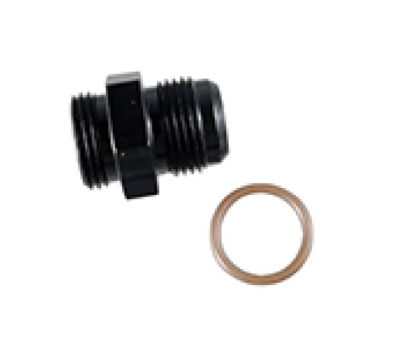 Fragola -16AN x 1 1/16 - 12 (12) Radius Fitting in Oin Ring - Black